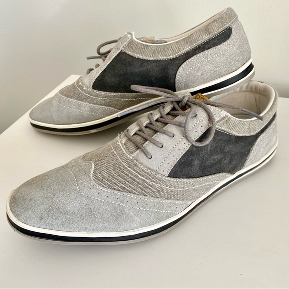 Steve Madden Men’s Gray Black Suede Oxford Shoes - Picture 1 of 6